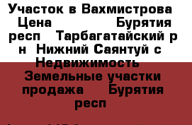 Участок в Вахмистрова › Цена ­ 300 000 - Бурятия респ., Тарбагатайский р-н, Нижний Саянтуй с. Недвижимость » Земельные участки продажа   . Бурятия респ.
